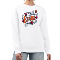 Chicago Bears G-III 4Her by Carl Banks Women's Roses Fleece Tri-Blend Pullover Sweatshirt White - NFL