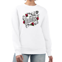 Las Vegas Raiders G-III 4Her by Carl Banks Women's Roses Fleece Tri-Blend Pullover Sweatshirt White - NFL