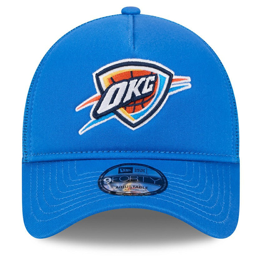New Era - Oklahoma City Thunder Core Logo Foam Front A-Frame 9FORTY Adjustable Trucker Hat - Blue