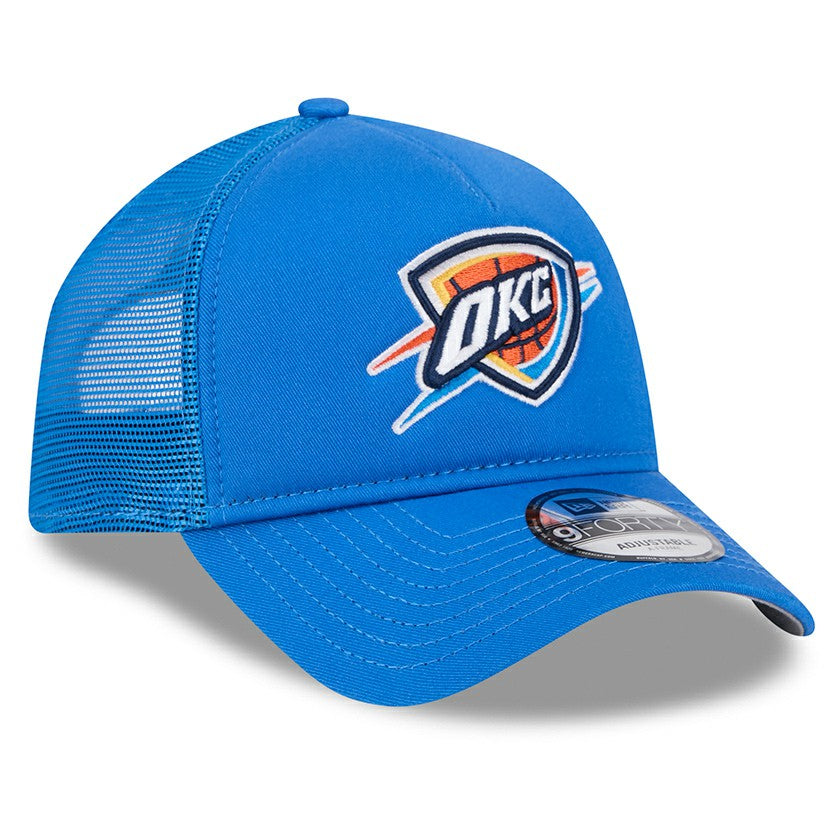 New Era - Oklahoma City Thunder Core Logo Foam Front A-Frame 9FORTY Adjustable Trucker Hat - Blue