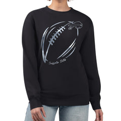 Buffalo Bills G-III 4Her by Carl Banks Women's Metallic Print Football Sketch Fleece Crewneck Sweatshirt Black - NFL