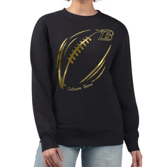 Baltimore Ravens G-III 4Her by Carl Banks Women's Metallic Print Football Sketch Fleece Crewneck Sweatshirt Black - NFL