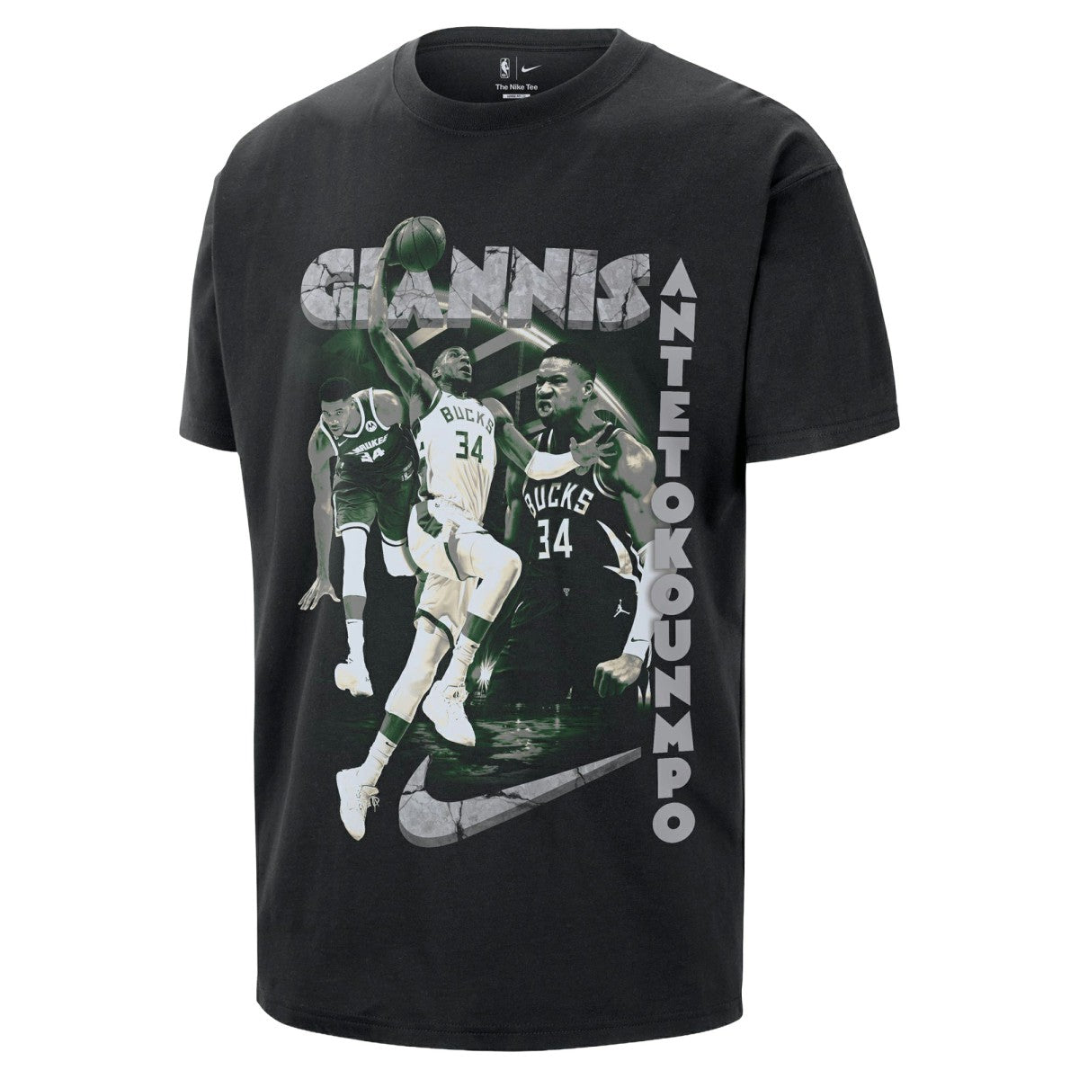 Nike - Giannis Antetokounmpo Milwaukee Bucks Unisex Athlete T-Shirt - Black