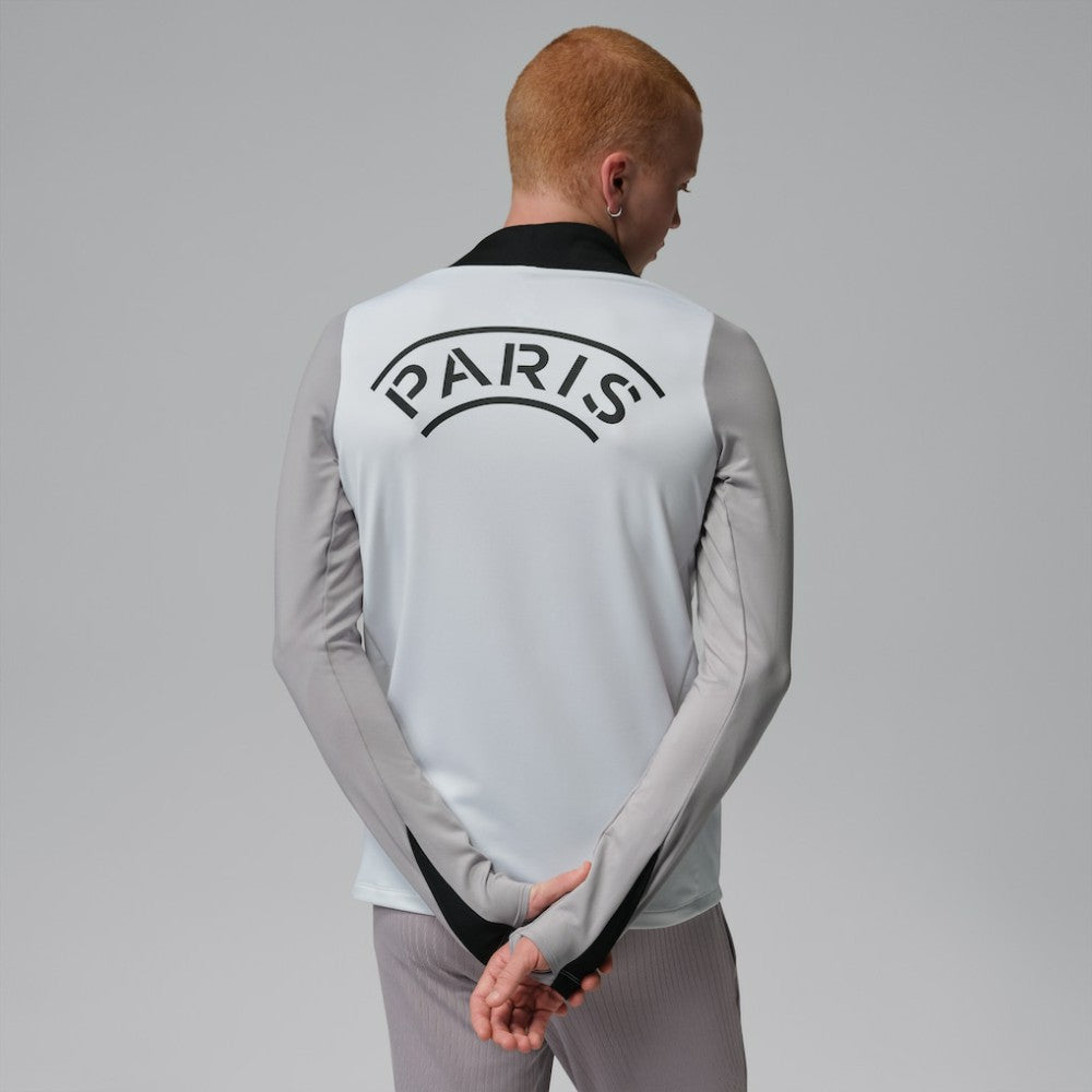Jordan Paris Saint-Germain Jordan Brand Men's Strike Drill Quarter-Zip Long Sleeve Dri-FIT Top - White