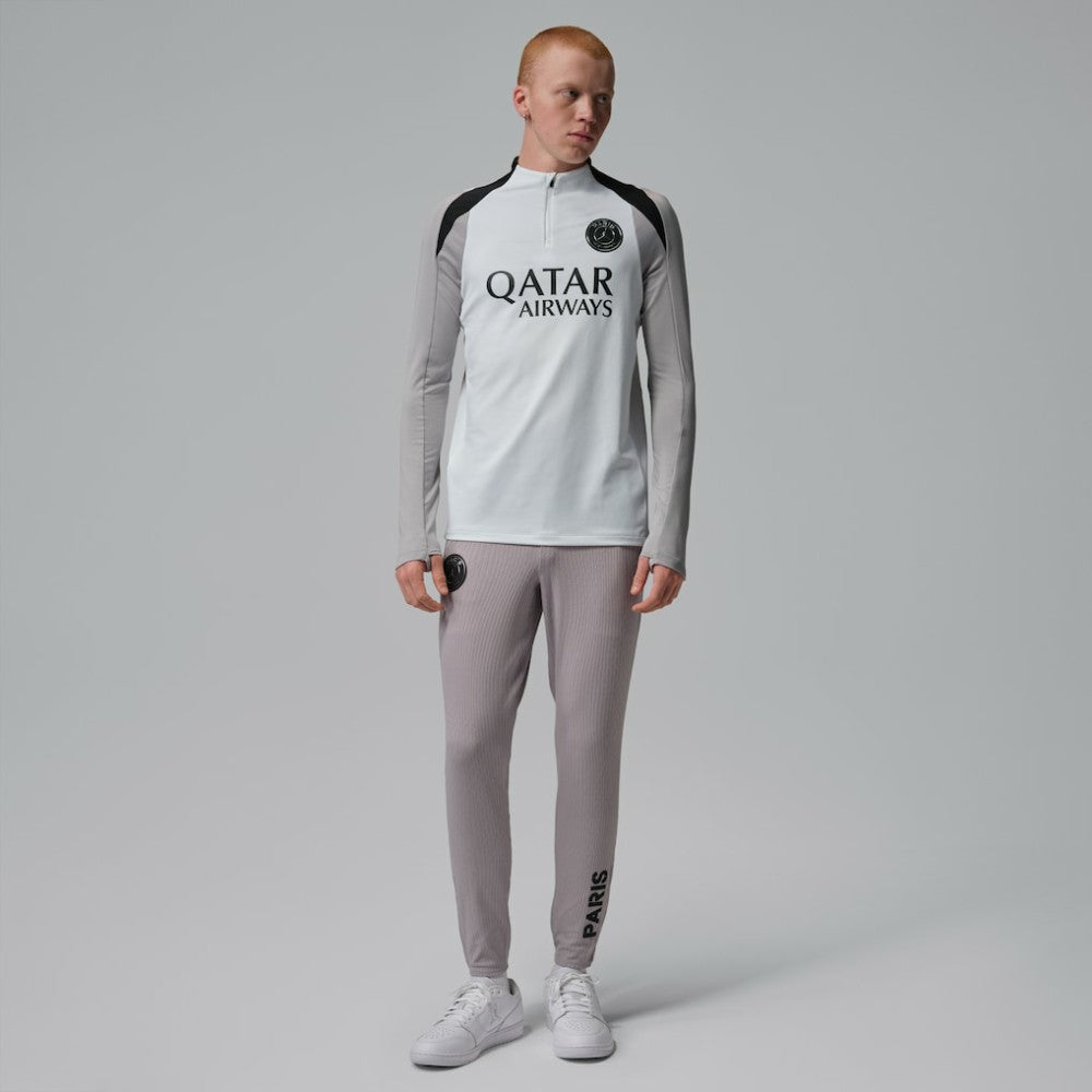 Jordan Paris Saint-Germain Jordan Brand Men's Strike Drill Quarter-Zip Long Sleeve Dri-FIT Top - White