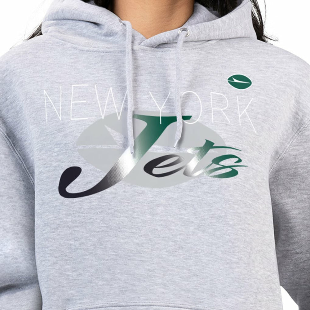 New York Jets G-III 4Her by Carl Banks Women's Shadow Logo Fleece Pullover Hoodie Gray - NFL