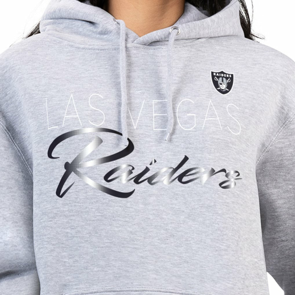 Las Vegas Raiders G-III 4Her by Carl Banks Women's Shadow Logo Fleece Pullover Hoodie Gray - NFL