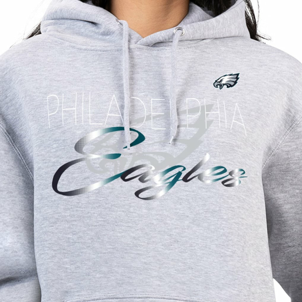 Philadelphia Eagles G-III 4Her by Carl Banks Women's Shadow Logo Fleece Pullover Hoodie Gray - NFL