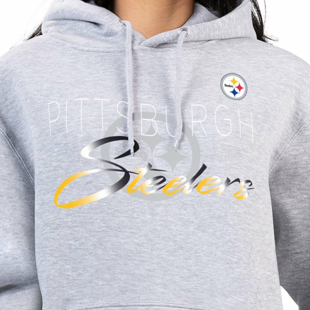 Pittsburgh Steelers G-III 4Her by Carl Banks Women's Shadow Logo Fleece Pullover Hoodie Gray - NFL