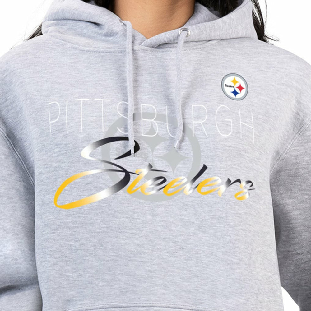 Pittsburgh Steelers G-III 4Her by Carl Banks Women's Shadow Logo Fleece Pullover Hoodie Gray - NFL
