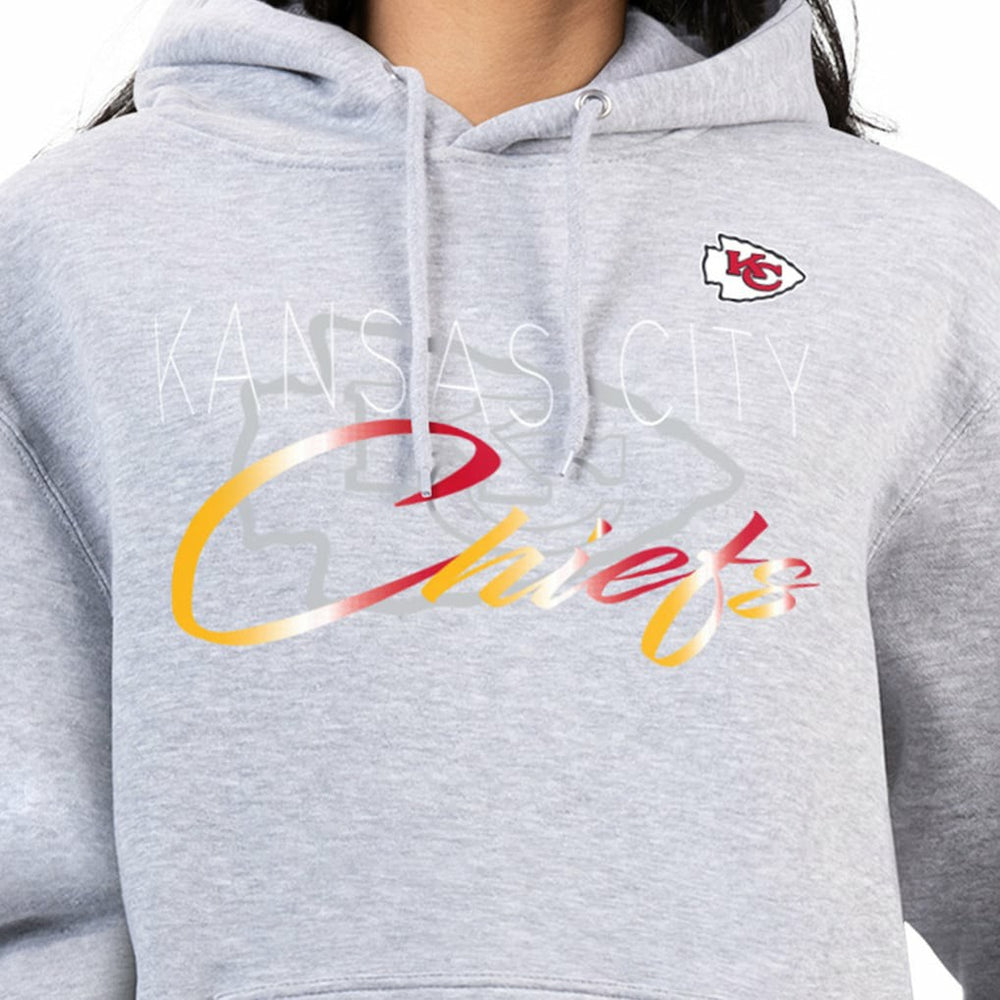Kansas City Chiefs G-III 4Her by Carl Banks Women's Shadow Logo Fleece Pullover Hoodie Gray - NFL