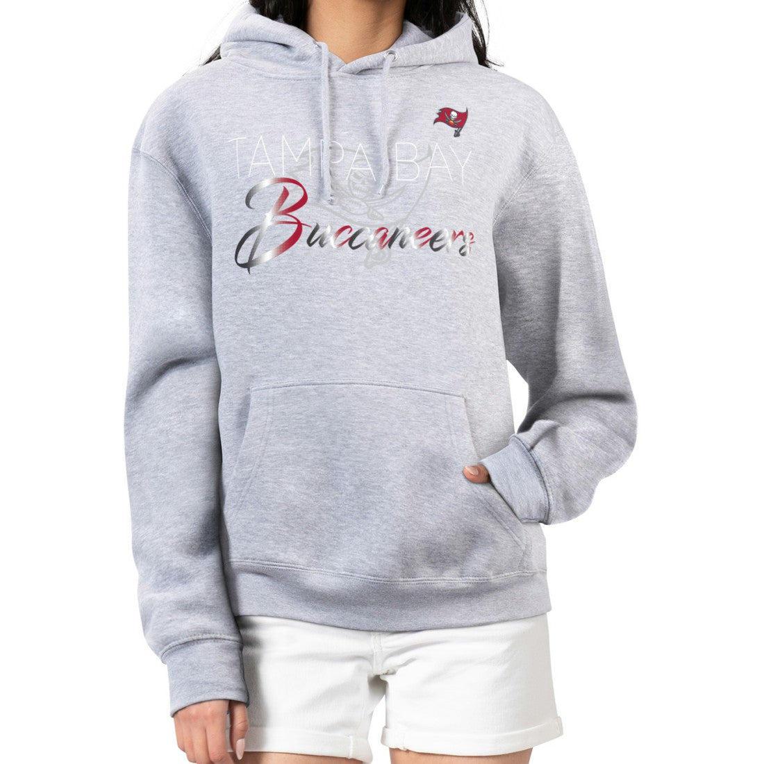 Tampa Bay Buccaneers G-III 4Her by Carl Banks Women's Shadow Logo Fleece Pullover Hoodie Gray - NFL