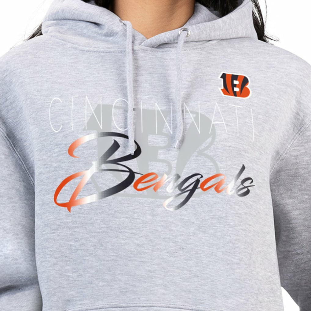 Cincinnati Bengals G-III 4Her by Carl Banks Women's Shadow Logo Fleece Pullover Hoodie Gray - NFL