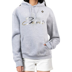 New Orleans Saints G-III 4Her by Carl Banks Women's Shadow Logo Fleece Pullover Hoodie Gray - NFL