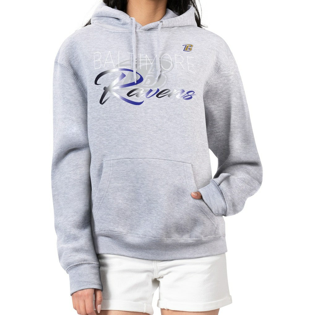 Baltimore Ravens G-III 4Her by Carl Banks Women's Shadow Logo Fleece Pullover Hoodie Gray - NFL