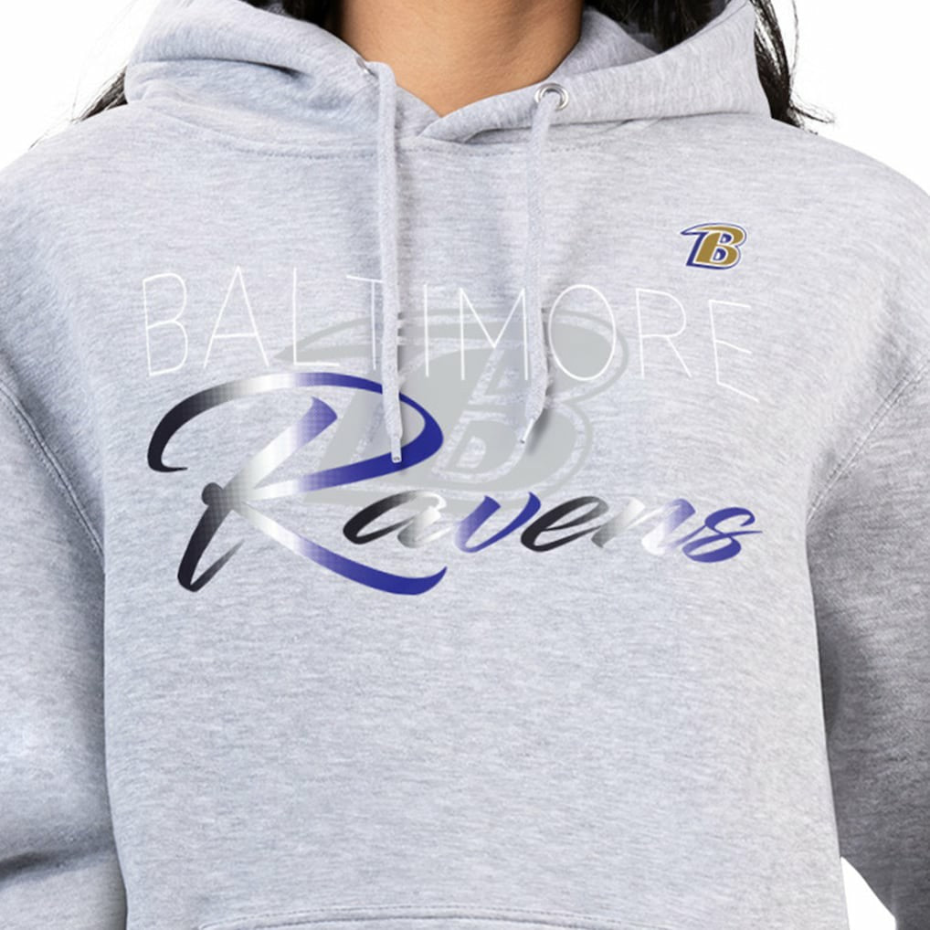 Baltimore Ravens G-III 4Her by Carl Banks Women's Shadow Logo Fleece Pullover Hoodie Gray - NFL