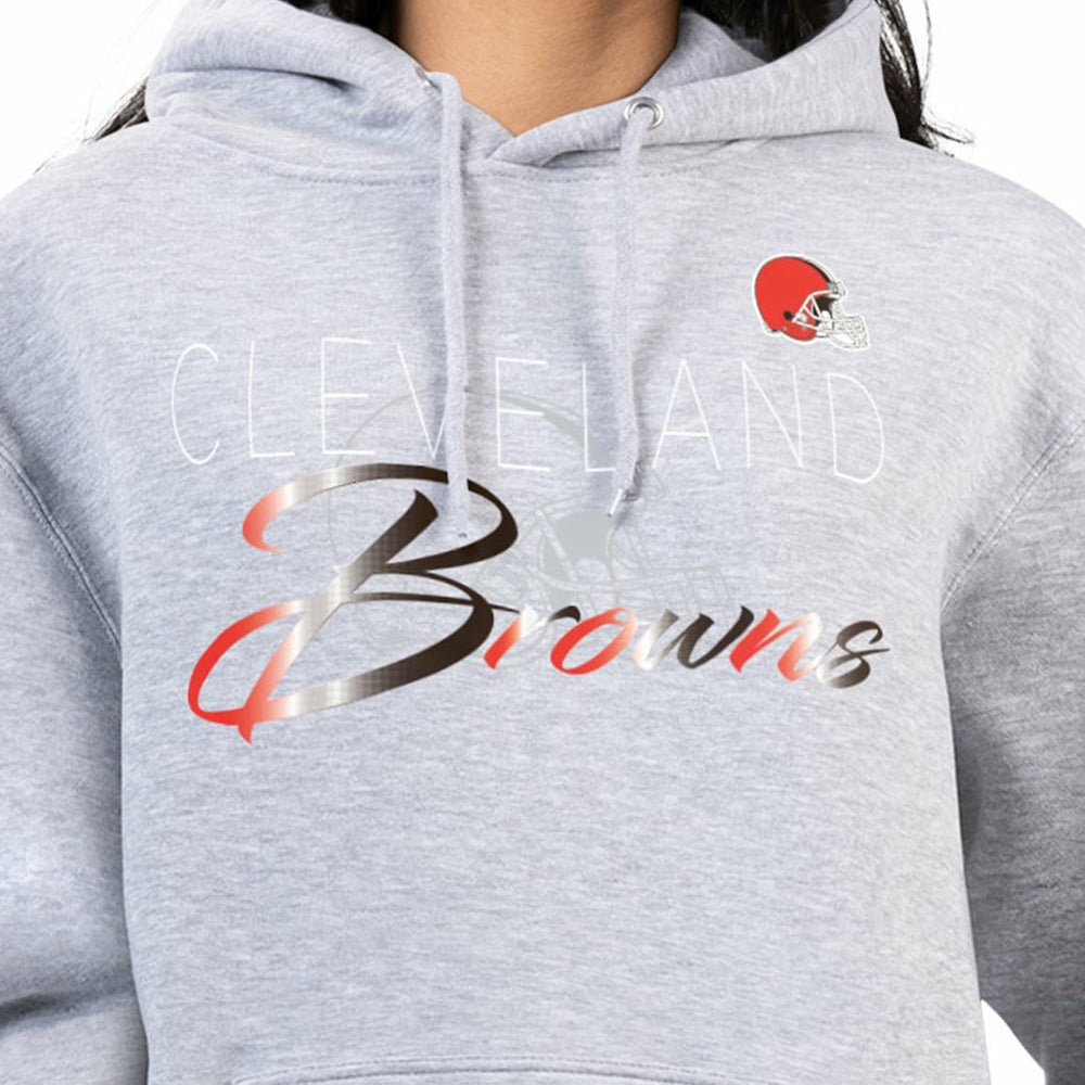 Cleveland Browns G-III 4Her by Carl Banks Women's Shadow Logo Fleece Pullover Hoodie Gray - NFL