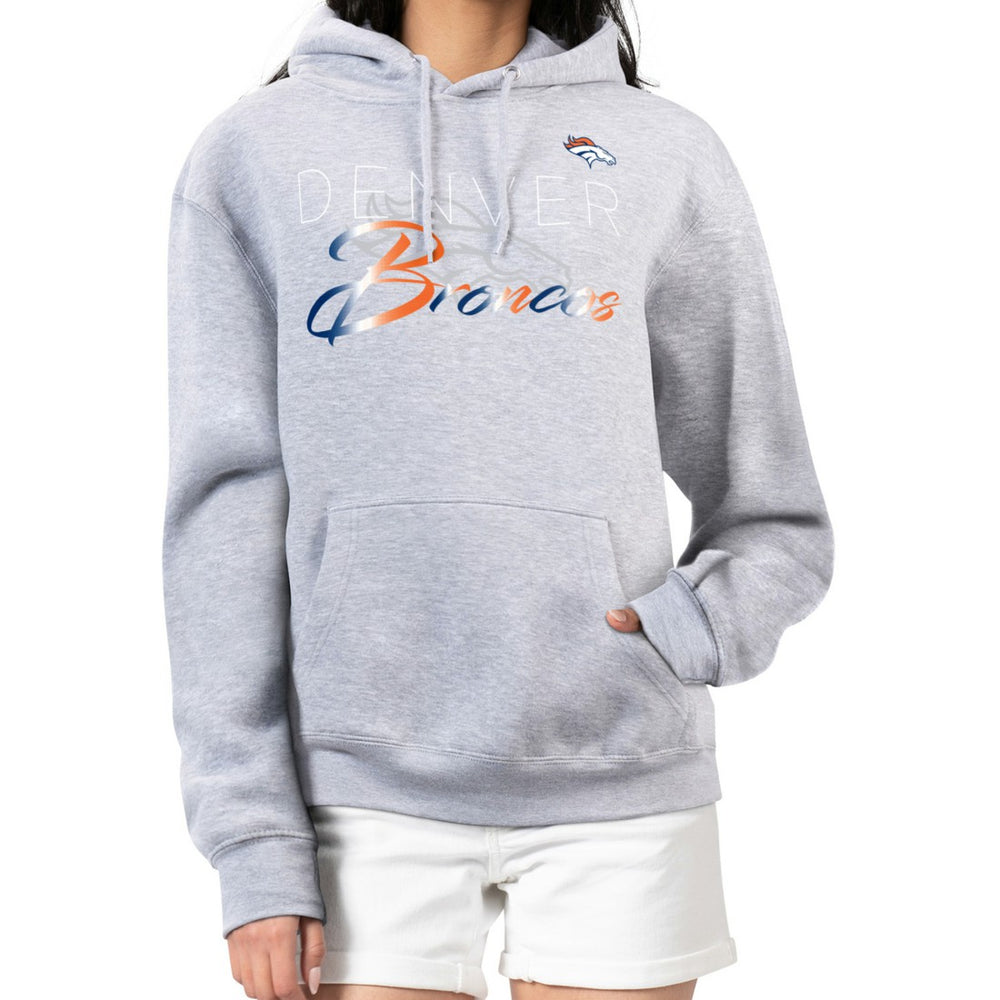Denver Broncos G-III 4Her by Carl Banks Women's Shadow Logo Fleece Pullover Hoodie Gray - NFL