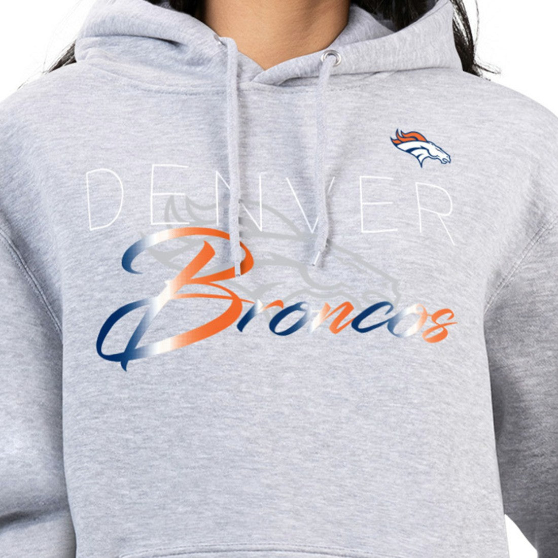 Denver Broncos G-III 4Her by Carl Banks Women's Shadow Logo Fleece Pullover Hoodie Gray - NFL