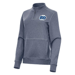 Seattle Seahawks Antigua Women's 50th Season Crush Quarter-Zip Pullover Heather Navy - NFL