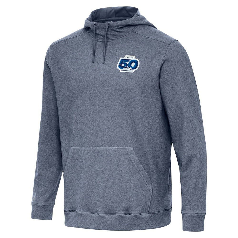 Seattle Seahawks Antigua 50th Season Cloud Pullover Hoodie Heather Navy - NFL