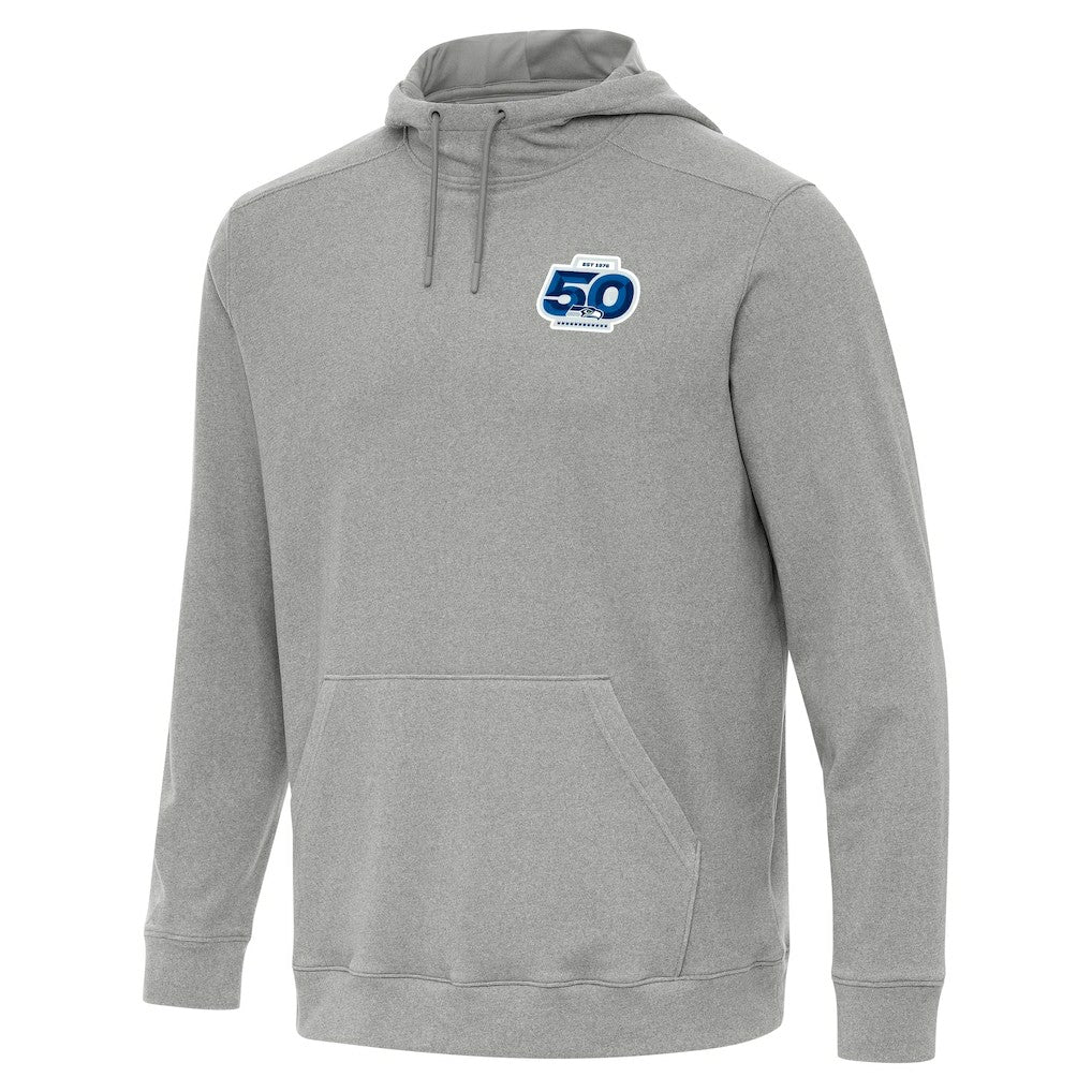 Seattle Seahawks Antigua 50th Season Cloud Pullover Hoodie Heather Gray - NFL