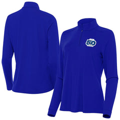 Seattle Seahawks Antigua Women's 50th Season Intent Quarter-Zip Pullover Royal - NFL