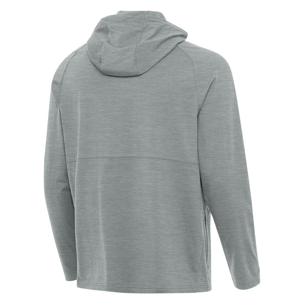 Seattle Seahawks Antigua 50th Season Spikes Raglan Quarter-Zip Hoodie Heather Gray - NFL