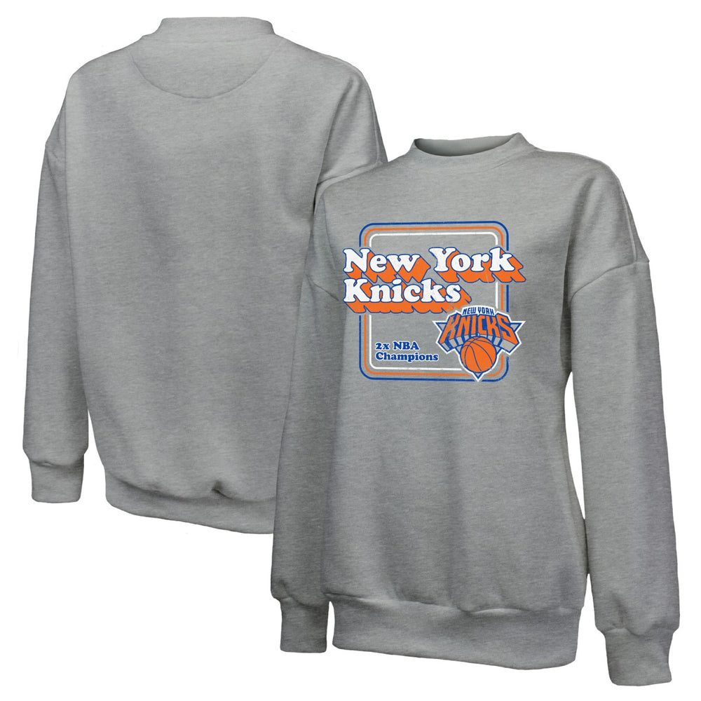 NBA - New York Knicks Majestic Threads Women's Classic Tri-Blend Pullover Sweatshirt - Gray