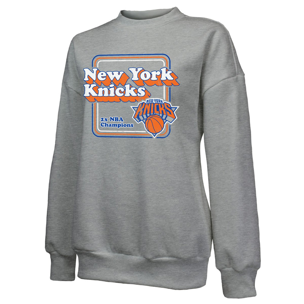 NBA - New York Knicks Majestic Threads Women's Classic Tri-Blend Pullover Sweatshirt - Gray