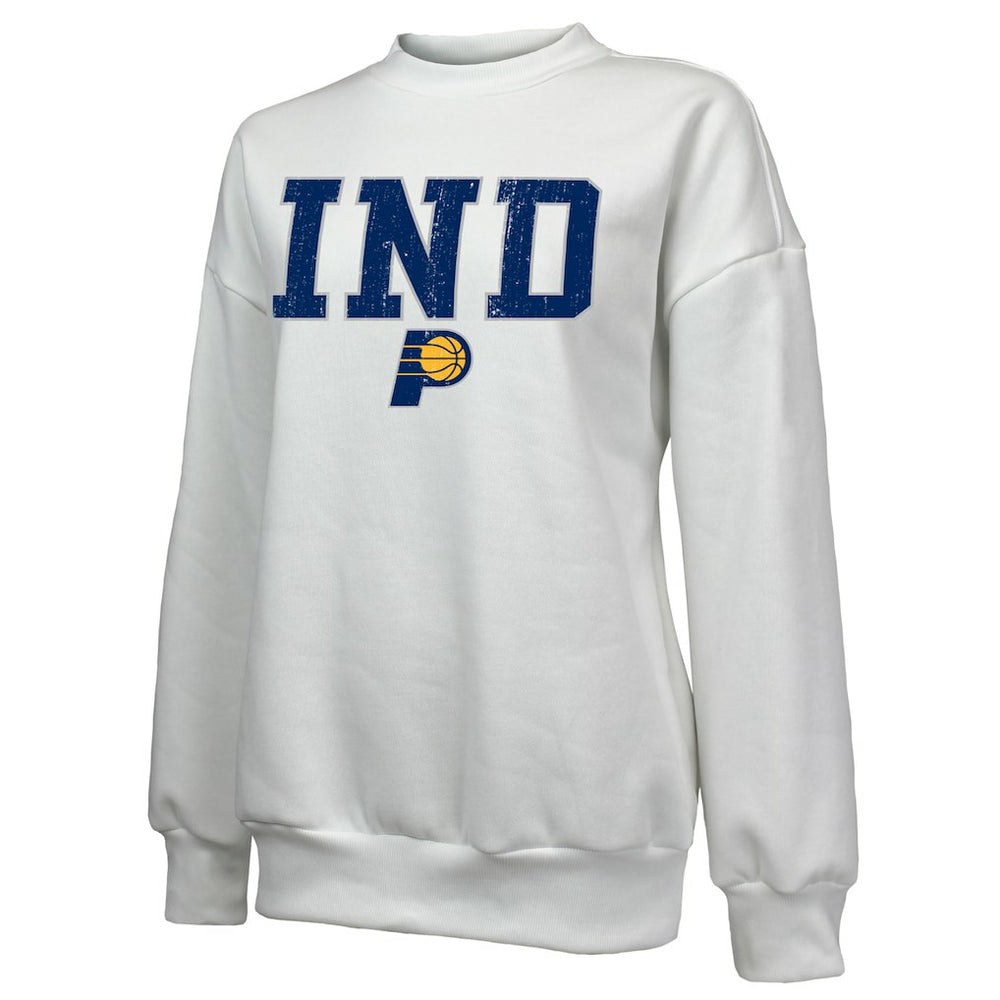 NBA - Indiana Pacers Majestic Threads Women's Classic Tri-Blend Pullover Sweatshirt - White