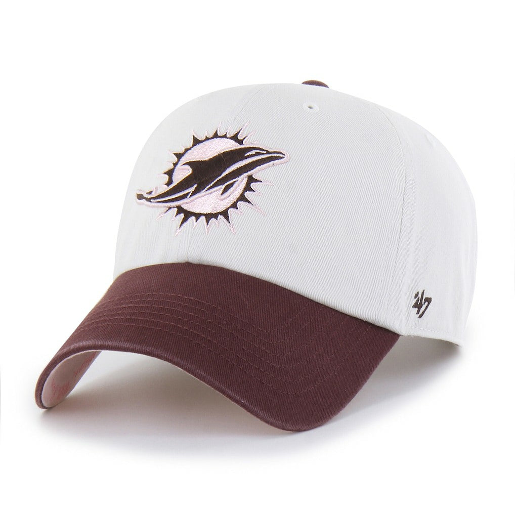 Miami Dolphins '47 Unisex Love Letter Clean Up Adjustable Hat Stone/Burgundy - 47 brand