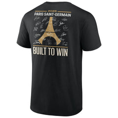 Paris Saint-Germain 2025 Champions League Winners Signature Roster T-Shirts - Black