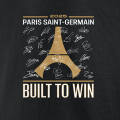 Paris Saint-Germain 2025 Champions League Winners Signature Roster T-Shirts - Black