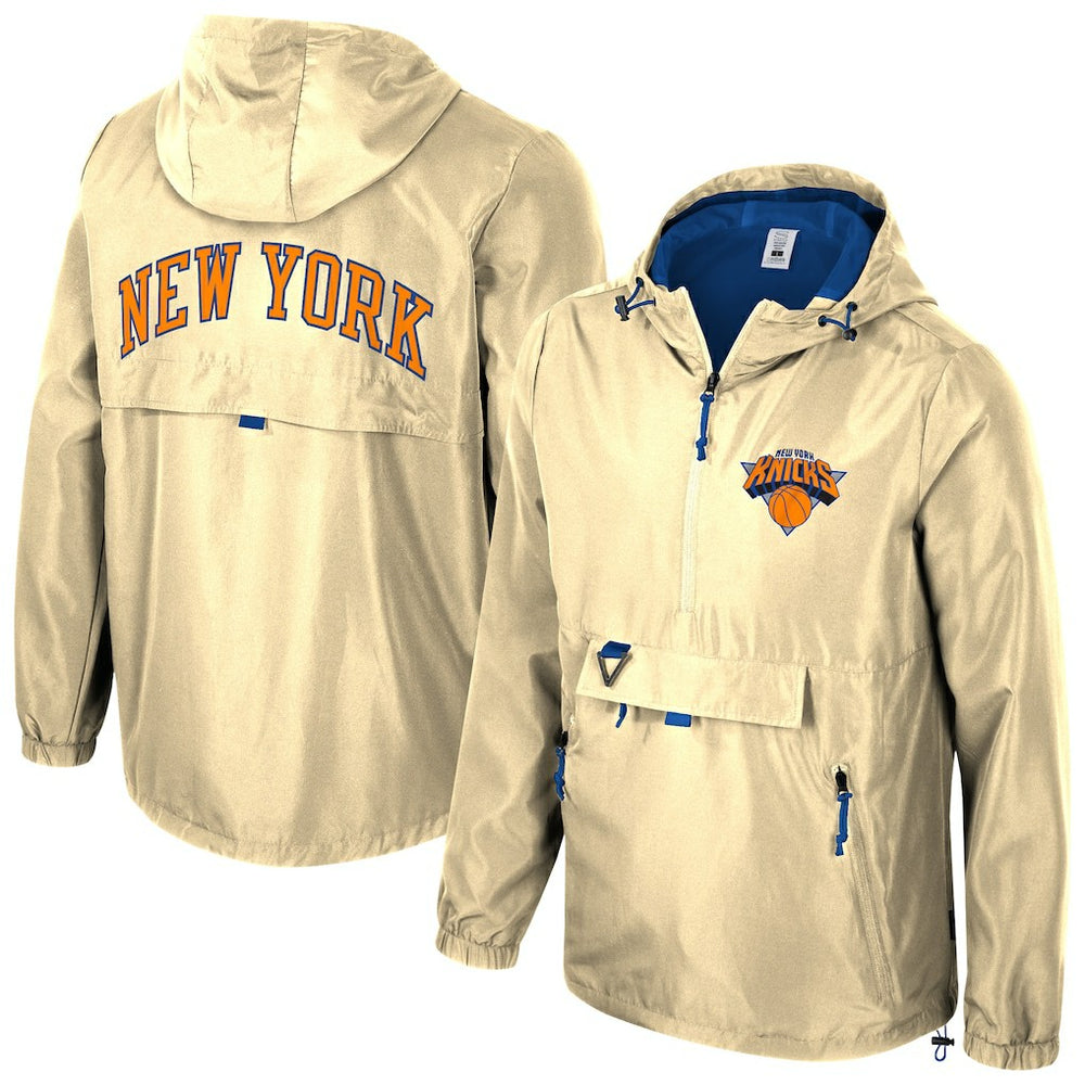 NBA - New York Knicks Stadium Essentials Unisex 2025/26 City Edition Compete Quarter-Zip Hoodie Jacket - Tan