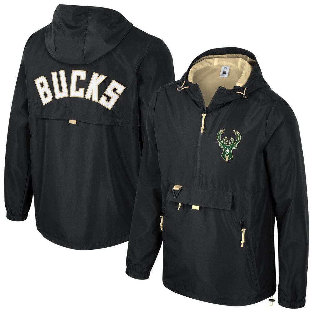NBA - Milwaukee Bucks Stadium Essentials Unisex Compete Quarter-Zip Hoodie Jacket - Black