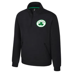 NBA - Boston Celtics Stadium Essentials Unisex Varsity Trainer Quarter-Zip Pullover - Black