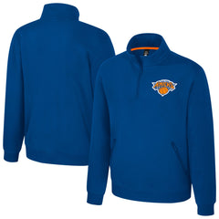 NBA - New York Knicks Stadium Essentials Unisex Varsity Trainer Quarter-Zip Pullover - Blue