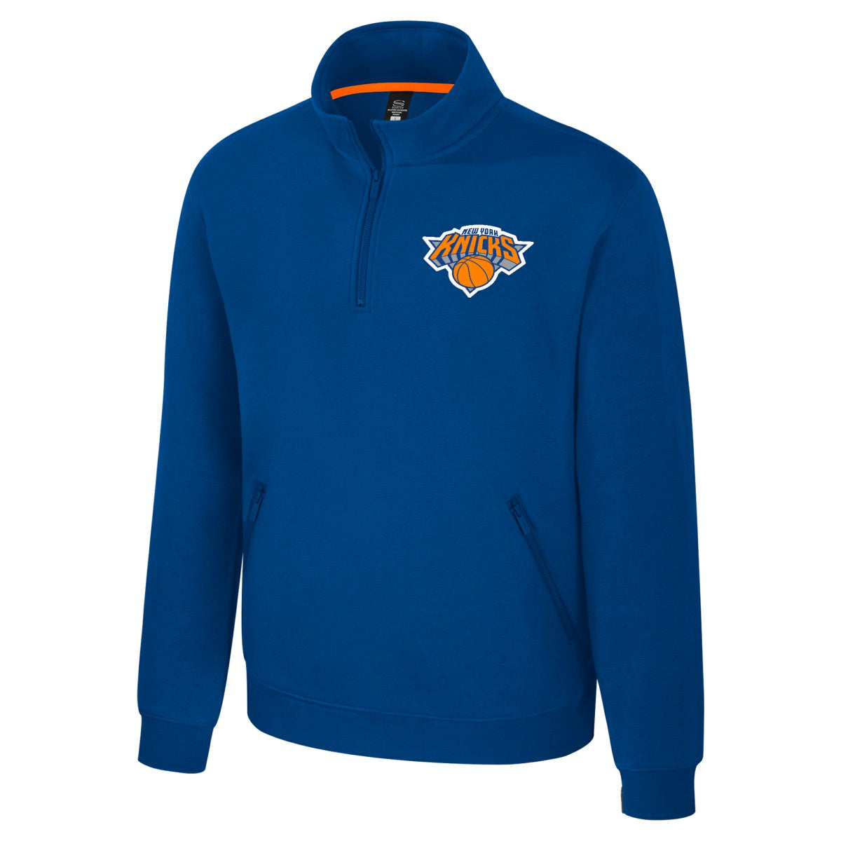 NBA - New York Knicks Stadium Essentials Unisex Varsity Trainer Quarter-Zip Pullover - Blue