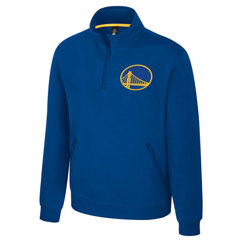 NBA - Golden State Warriors Stadium Essentials Unisex Varsity Trainer Quarter-Zip Pullover - Royal