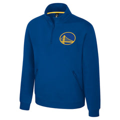 NBA - Golden State Warriors Stadium Essentials Unisex Varsity Trainer Quarter-Zip Pullover - Royal