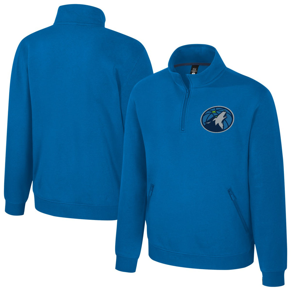 NBA - Minnesota Timberwolves Stadium Essentials Unisex Varsity Trainer Quarter-Zip Pullover - Blue