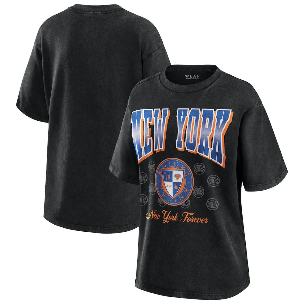 NBA - New York Knicks WEAR by Erin Andrews Women's Oversized Boyfriend T-Shirt - Black