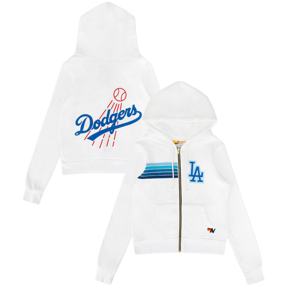 Los Angeles Dodgers Aviator Nation x MLB Unisex Five-Stripe Tri-Blend Full-Zip Hoodie Sale