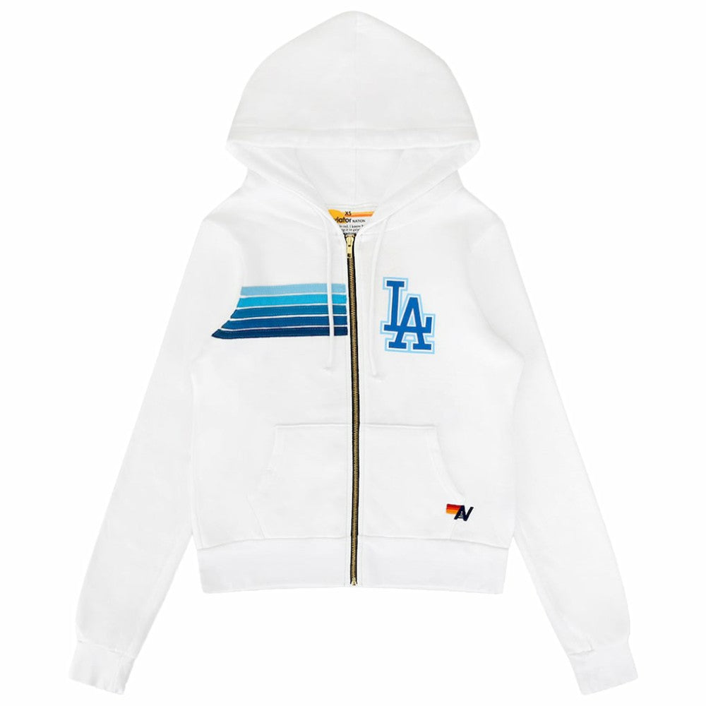 Los Angeles Dodgers Aviator Nation x MLB Unisex Five-Stripe Tri-Blend Full-Zip Hoodie Sale