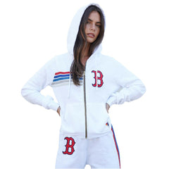 Boston Red Sox Aviator Nation x MLB Unisex Five-Stripe Tri-Blend Full-Zip Hoodie Near Me