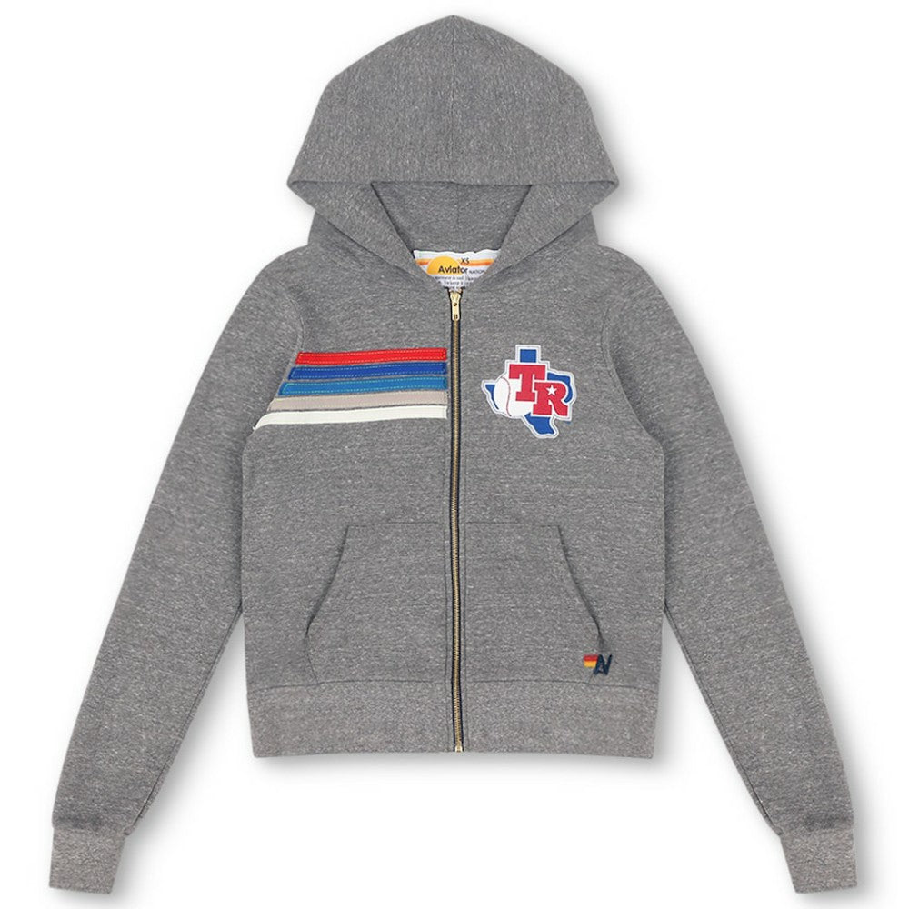 Texas Rangers Aviator Nation x MLB Unisex 5-Stripe Tri-Blend Full-Zip Hoodie Online