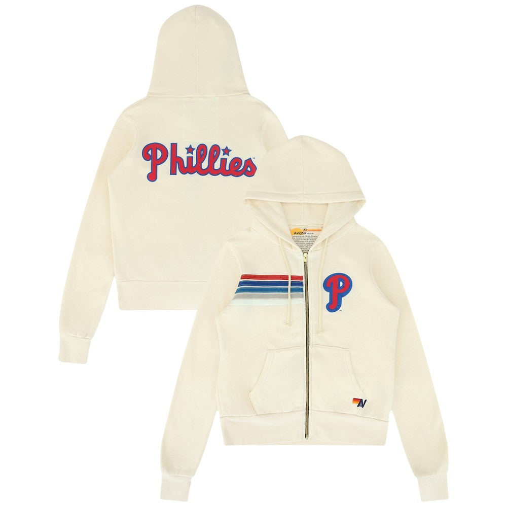 Philadelphia Phillies Aviator Nation x MLB Unisex Five-Stripe Tri-Blend Full-Zip Hoodie for sale