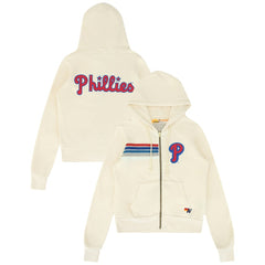 Philadelphia Phillies Aviator Nation x MLB Unisex Five-Stripe Tri-Blend Full-Zip Hoodie for sale