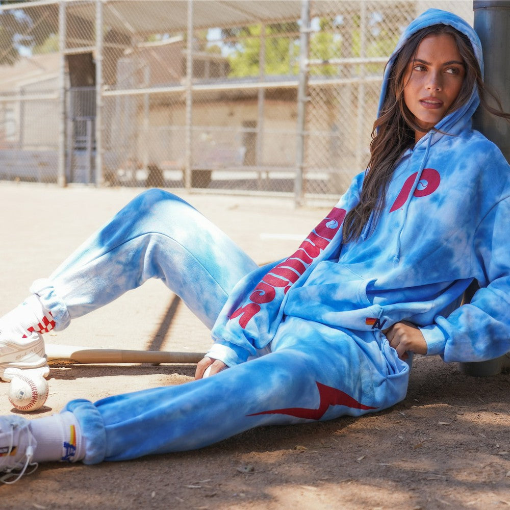 Philadelphia Phillies Aviator Nation x MLB Unisex Tie-Dye Tri-Blend Pullover Hoodie Sale